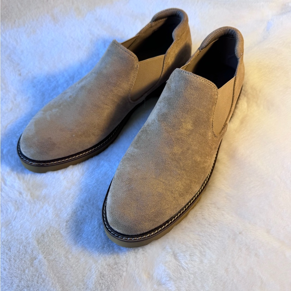 Anne Klein Eliza Tan Slip-On Ankle Boots Size 11